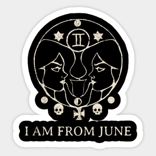 Born in June – Gemini Zodiac Design Sticker